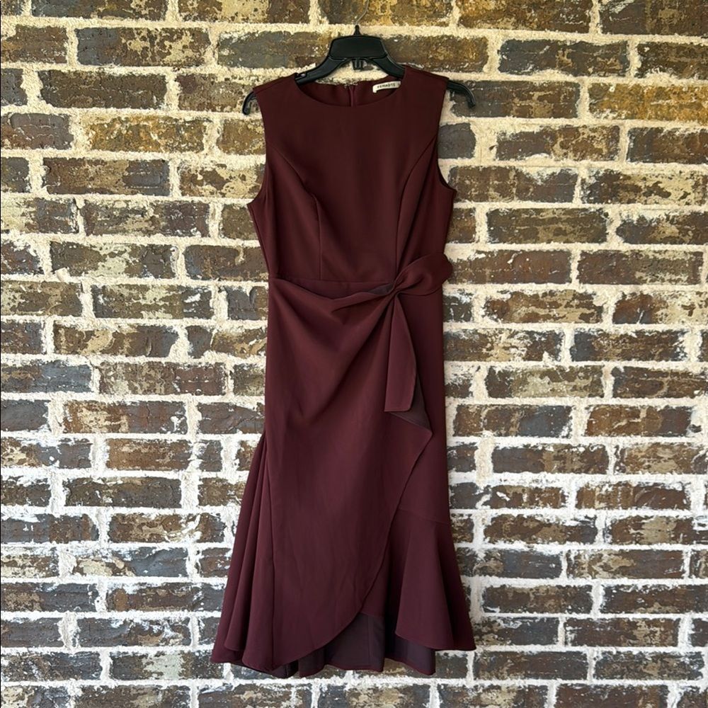 Fehaute Elegant Burgundy Sleeveless Dress Size 2